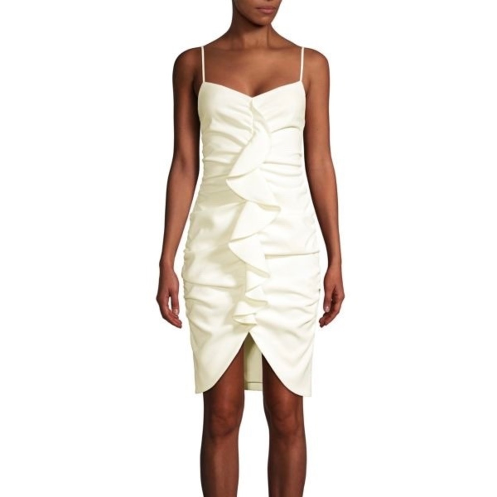 NWT Likely White Kelaya Ruffle Cocktail Dress Size 6